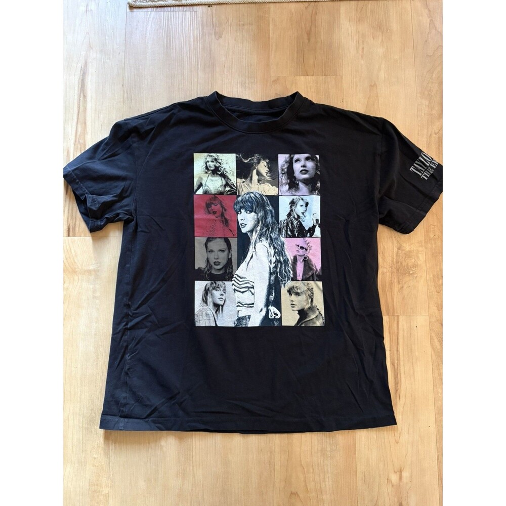Taylor Swift Official Eras Tour Black T-Shirt US Tour Dates Medium